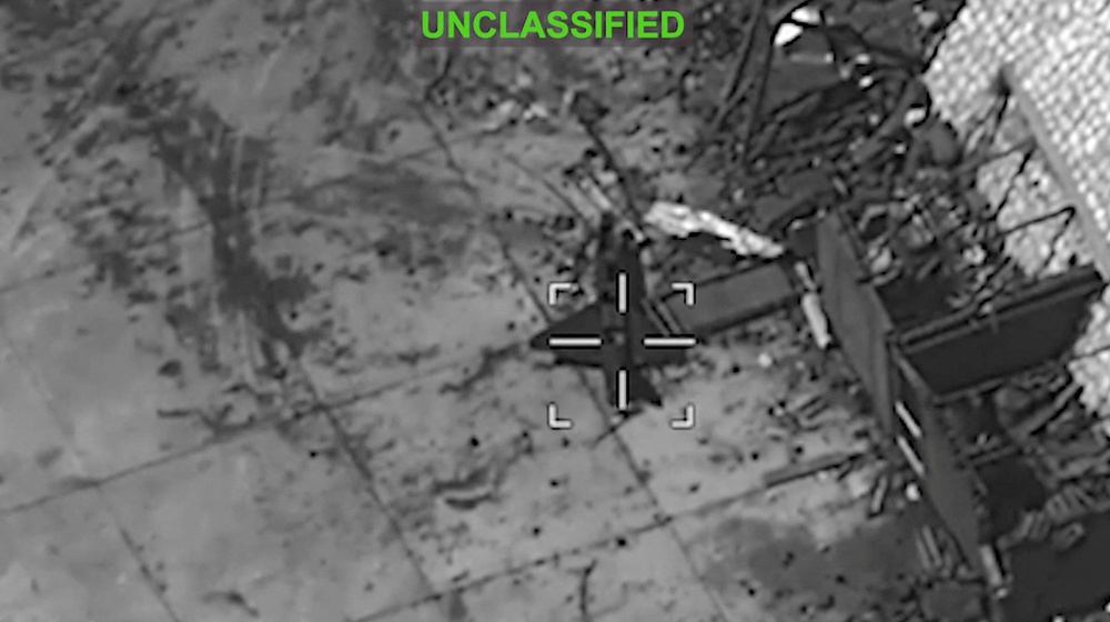 Military equipment targeted at an unknown location, during what U.S. Central Command (CENTCOM) says are strikes on Iran, in this screengrab taken from a handout video released on July 20, 2026. (Reuters)