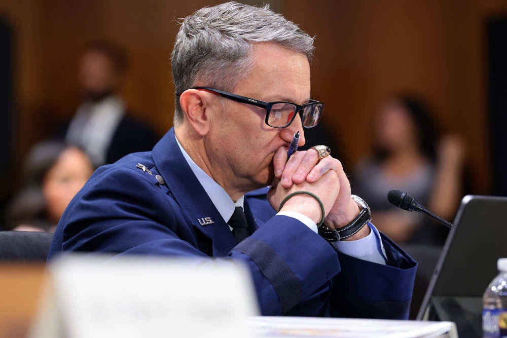 Gen. Dan Caine, Chairman of the Joint Chiefs of Staff, faced a skeptical Senate Appropriations Committee panel alongside Hegseth on July 21 (Getty)