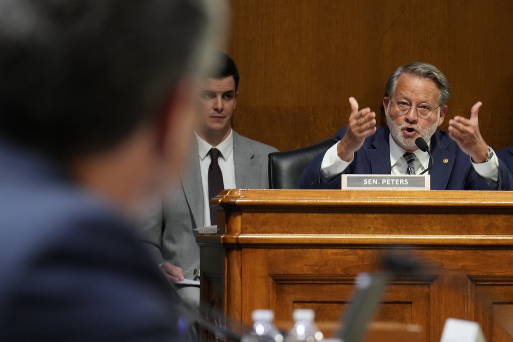 Peters told Hegseth that the secretary has ‘failed’ American troops without a long-term plan to end the Iran war, which Hesgseth says will cost at least $37.5 billion (AP)