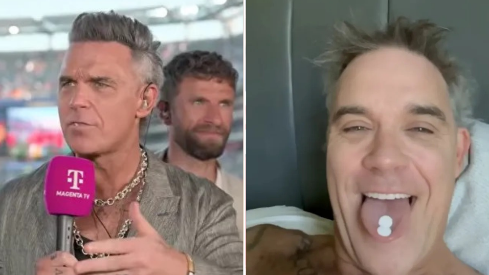 Robbie Williams poked fun at Mintgate in video after on-air gaffe (Magneta TV/Robbie Williams)