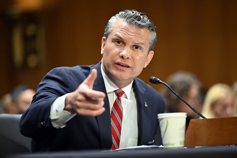 Pete Hegseth told the Senate Appropriations Committee on Tuesday that there were “ways in which both” China and Russia were “enabling” Tehran. (AFP/Getty)