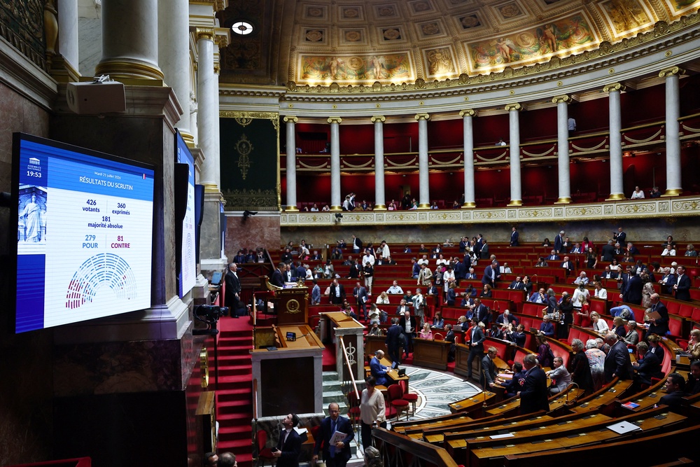 French lawmakers vote on social media ban for children at the National Assembly in Paris (Reuters)