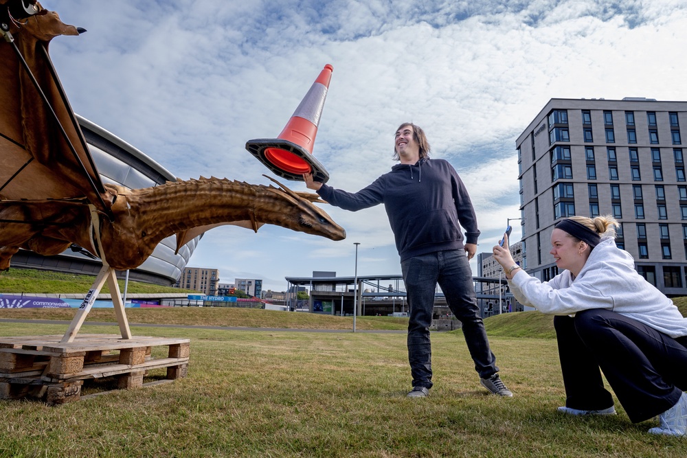 The dragon model took 3,000 hours and 14 people working on it to complete (Jane Barlow/PA) (PA Wire)