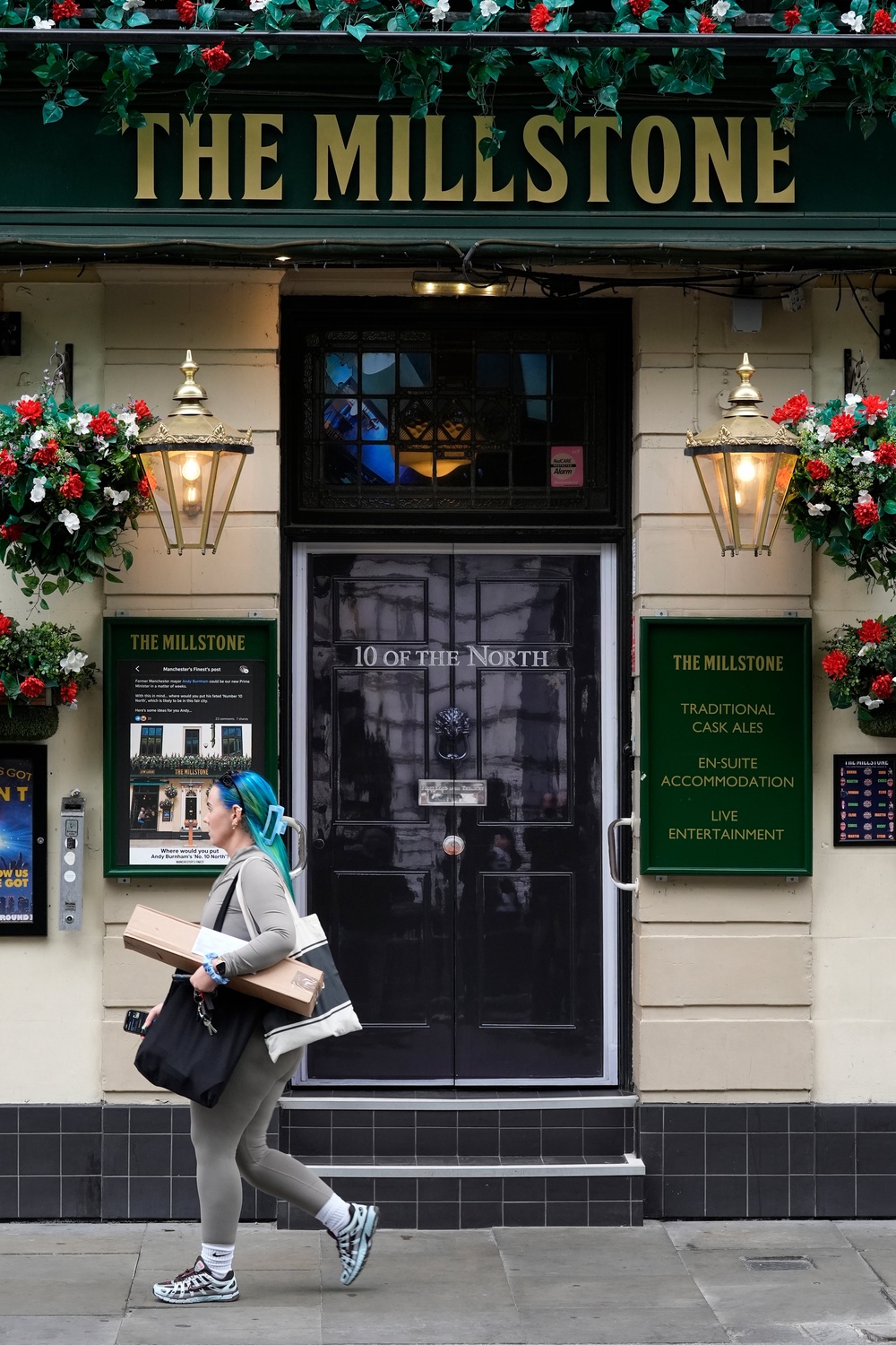 The Millstone had its Downing Street-esque door installed when Andy Burnham became prime minister (PA)