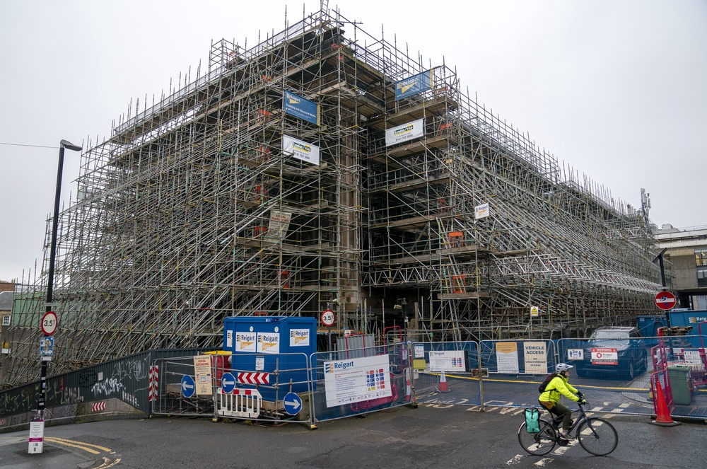 The GSA said external scaffolding around the building will be replaced with an ‘internal retention system’ (Jane Barlow/PA) (PA Archive)