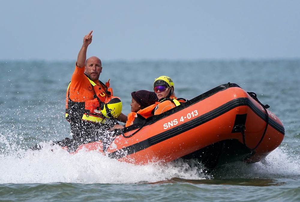 Some migrants were rescued from the sea and brought back to shore in France on Wednesday (Gareth Fuller/PA) (PA Wire)