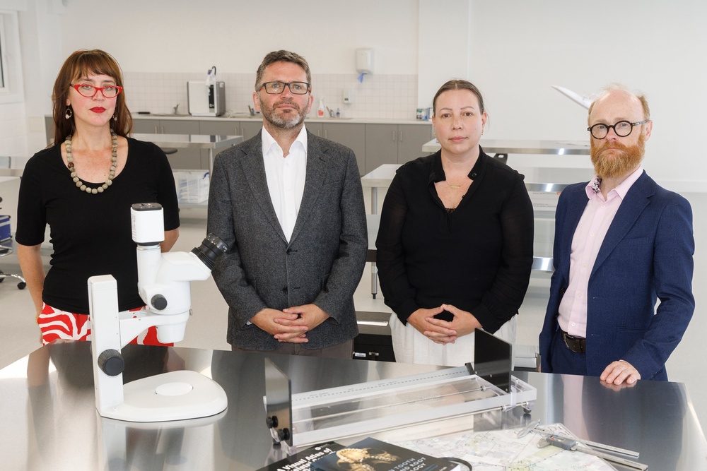 (left to right) Forensic Laboratory Coordinator, Allysha Powanda Winburn, Director of ODAIT, Daniel MacSweeney, Forensic Archaeologist Niamh McCullagh, and Forensic Program Manager Oran Finegan during a media visit to the Office of the Director of Authorised Intervention, Tuam (ODAIT) new Toghermore Forensic Facility and Mortuary, in Co Galway (PA)