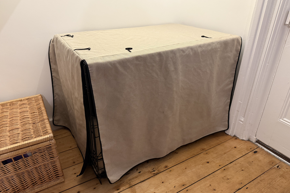Whether it's bright outside or you're moving around the room, the flap-down covers keep things calm inside the crate (Lucy Smith/The Independent)