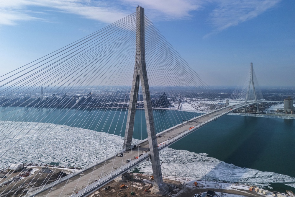 Canada has canceled a ribbon-cutting ceremony to mark the opening of the new Gordie Howe International Bridge ​between Ontario and Michigan in light of the tensions (Reuters)