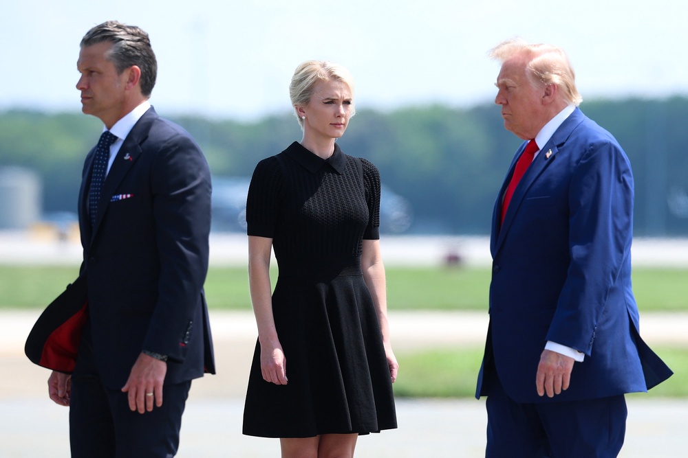 Harp is rarely far from Trump’s side and has become the subject of mockery from Democrats (Getty)