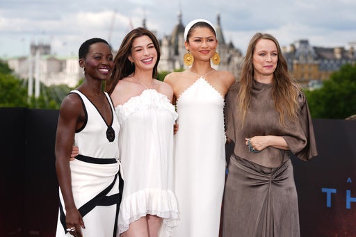 The Odyssey stars Lupita Nyong’o as Helen of Troy and Clytemnestra, Anne Hathaway as Penelope, Zendaya as Athena, and Samantha Morton as Circe (AP)