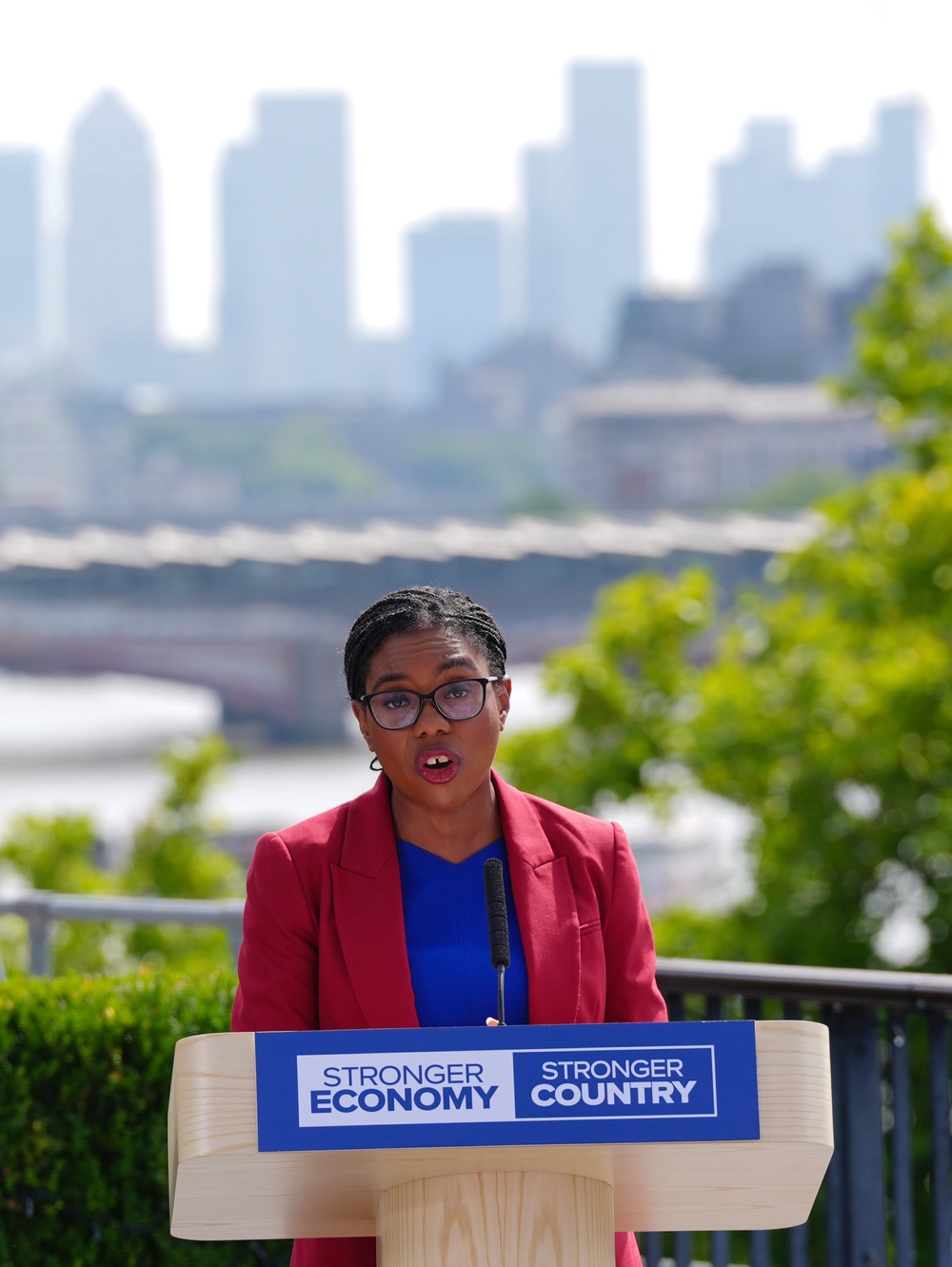 Conservative leader Kemi Badenoch delivers a speech at the Institute of Engineering and Technology in central London (Stefan Rousseau/PA) (PA Wire)