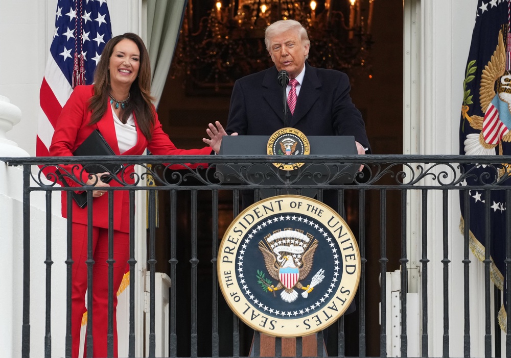 The Trump administration has repeatedly been accused of violating First Amendment protections by sharing explicitly Christian messages with federal workers and the military (AFP/Getty)