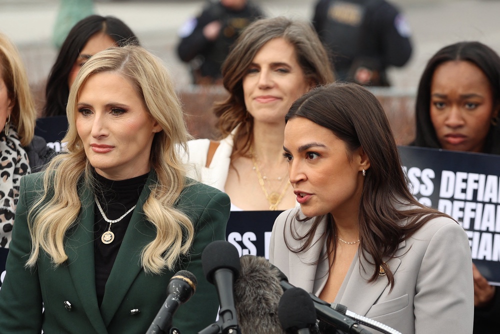 Ocasio-Cortez, has worked with Republicans like Rep. Laurel Lee of Florida (L) and Rep. Nancy Mace (R-S.C.) to pass the DEFIANCE Act in the House. But it has stalled so far. (AFP/Getty)