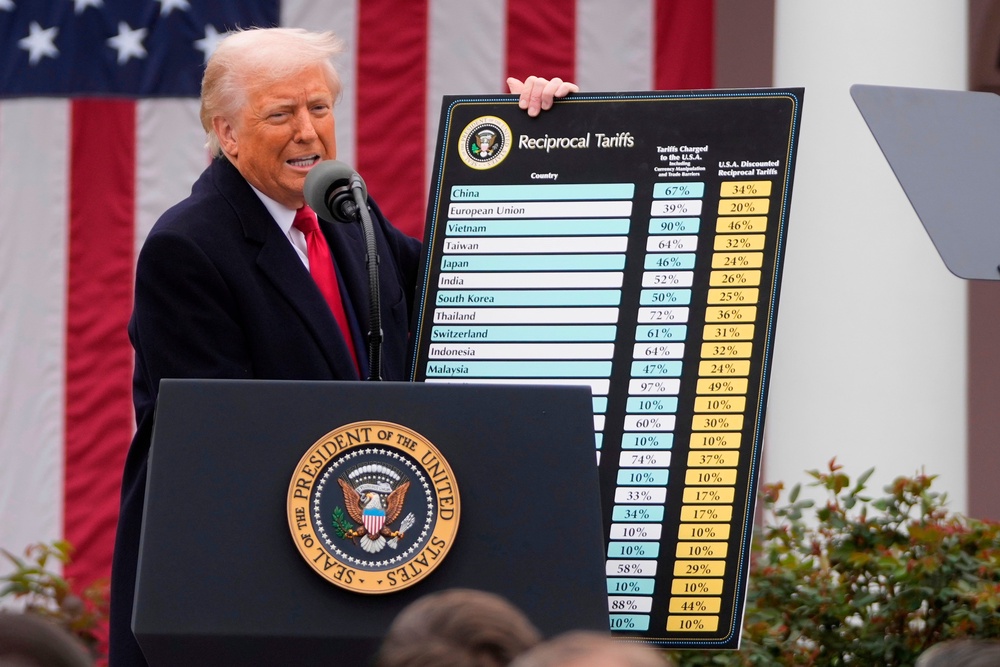 Donald Trump argues that high tariffs will revive American manufacturing (AP)