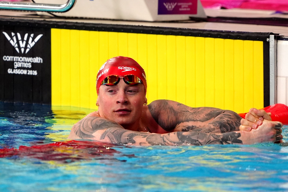 Adam Ramsay-Peaty eased through his 100m heat in Glasgow (Owen Humphreys/PA) (PA Wire)