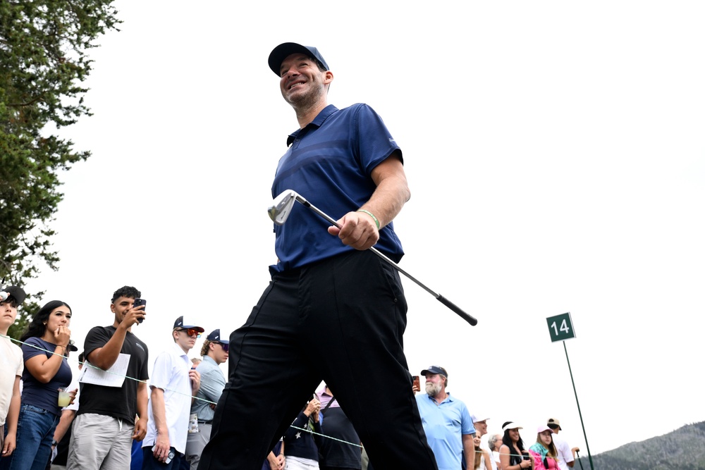 Romo, pictured here on July 12 at the American Century Championship, also participated in the Wisconsin State Amateur this week (Getty)