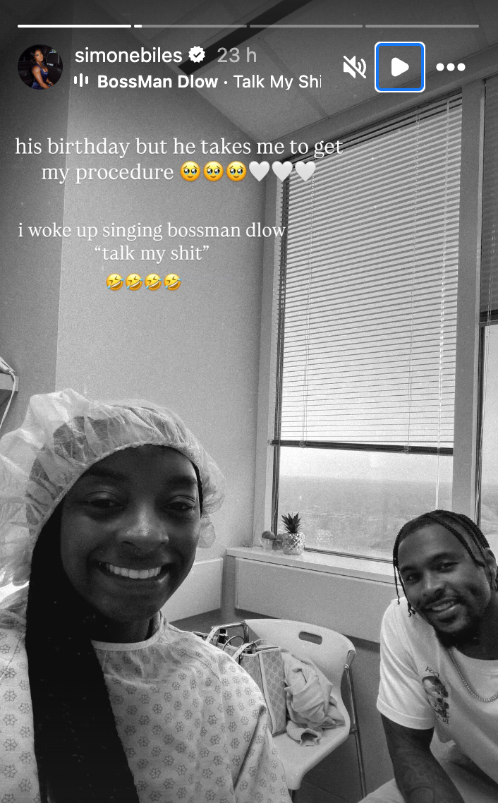 Last month, Simone Biles experienced what she described as a near-fatal medical emergency (simonebiles/Instagram)