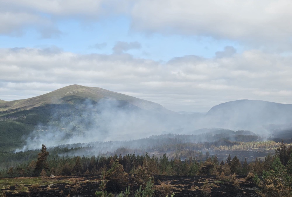 Smoke from the ongoing wildfire near Glenmore drifted as far as Aberdeen due to changing wind conditions (Rachel Keenan/PA) (PA Wire)