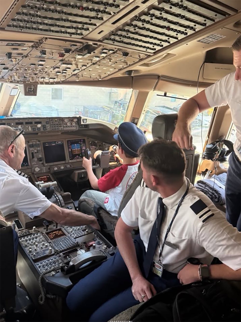 Prince Archie enjoys sitting in the pilot seat in the cockpit (Instagram)