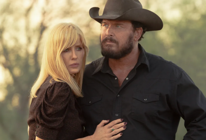 Kelly Reilly and Cole Hauser in 'Dutton Ranch' (Paramount+)