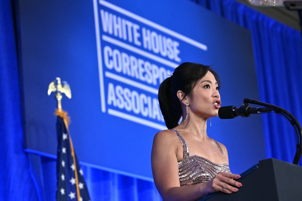 Multiple speakers on Friday, including CBS News White House correspondent Weijia Jiang, referenced the president’s attempts to sideline and intimidate journalists throughout his time in office (AFP/Getty)