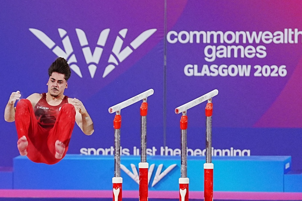 Gabriel Langton fell while working on the horizontal bars (PA)