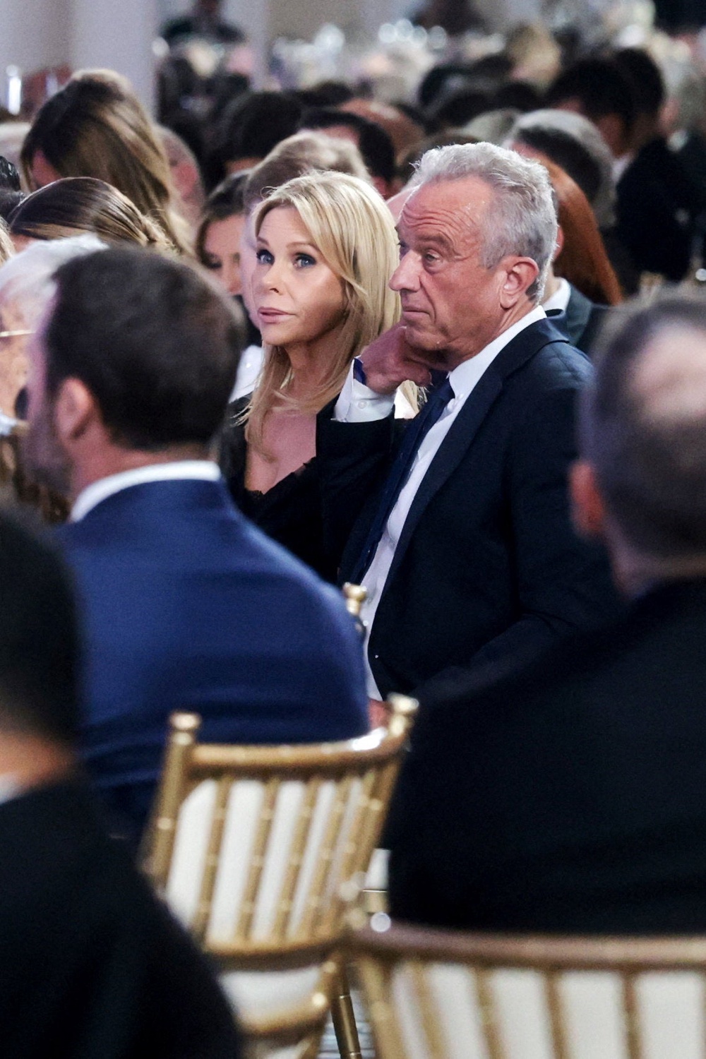 Robert F. Kennedy Jr., the health and human services secretary, attended with his wife Cheryl Hines, and found himself the target of one of Trump’s jokes (Reuters)
