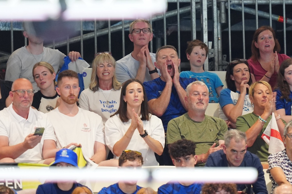 Sean McCann was cheered on by his parents Gerry and Kate McCann, and sister Amelie (Jane Barlow/PA) (PA Wire)