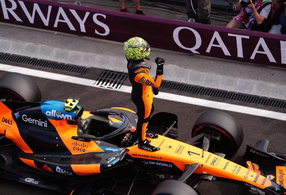 Lando Norris clinched his first pole of the season (David Davies/PA) (PA Wire)