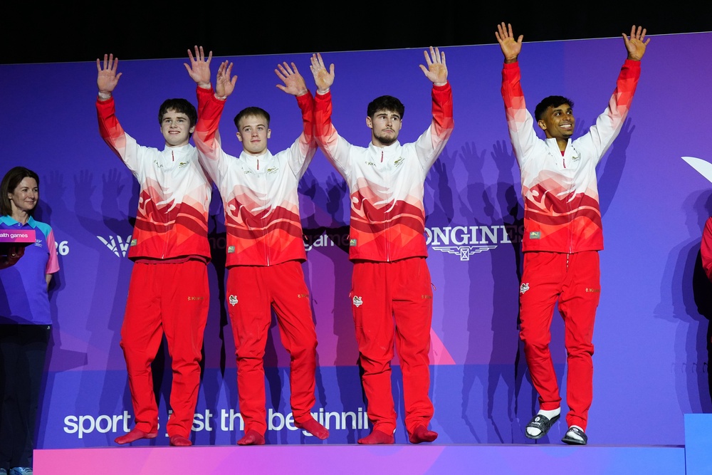 Gabriel Langton was absent from the podium as England received their silver medals (Jane Barlow/PA) (PA Wire)