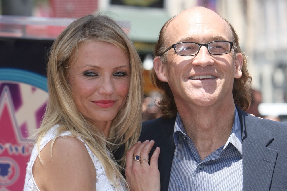 Cameron Diaz and Chuck Russell attend the ceremony honoring Cameron Diaz with a star on The Hollywood Walk of Fame in 2009 (Getty)