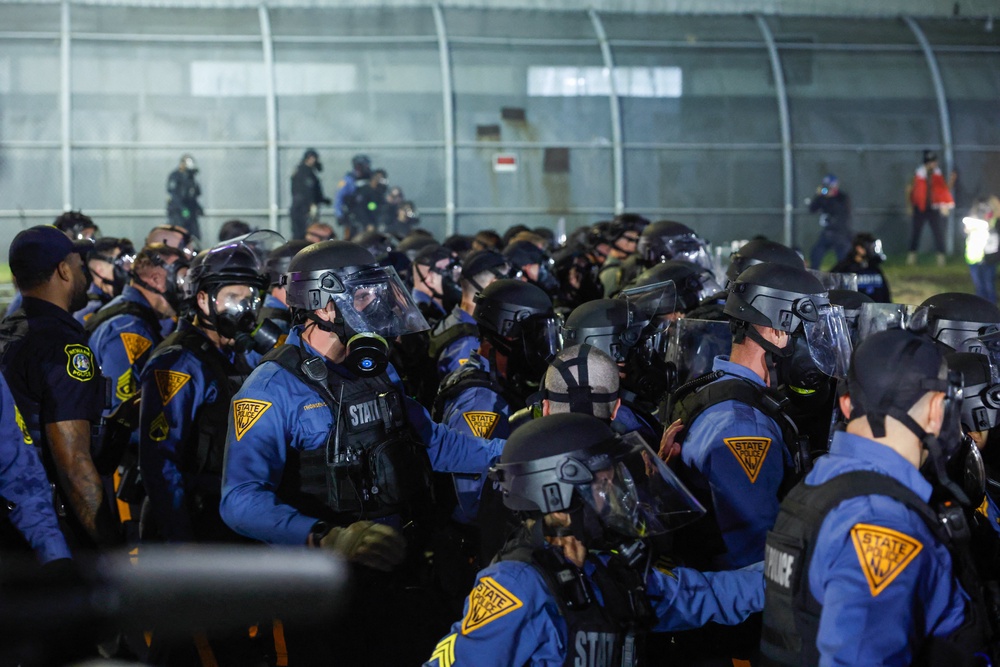 The scope of Donald Trump's deportation agenda has spurred protests, including this one outside an ICE detention facility in Newark (AFP/Getty)