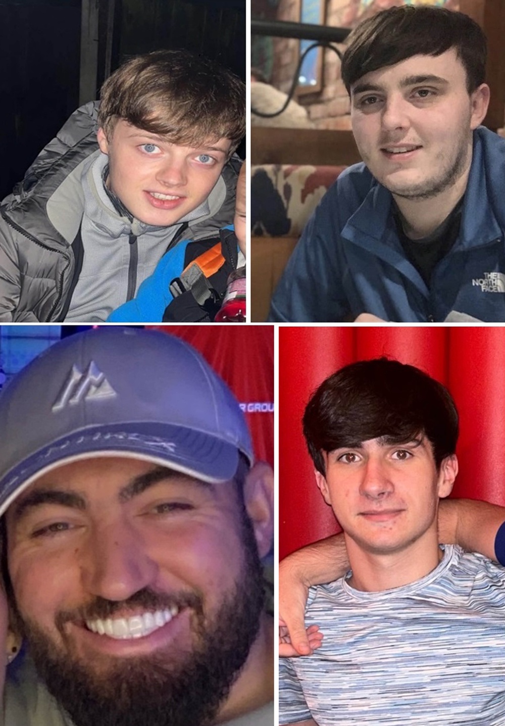 Clockwise from top left: Andrew Roberts, Craig Shackleton-Brady, Jack Diggle, and Benjamin Dooley (Merseyside Police)