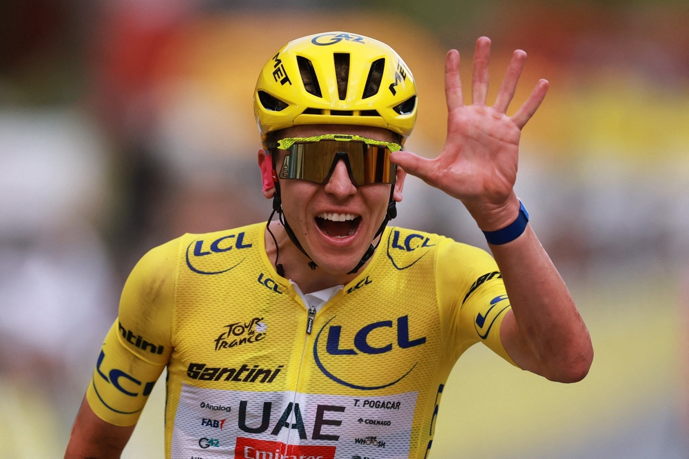 Tadej Pogacar claimed his fifth Tour de France title (Reuters)