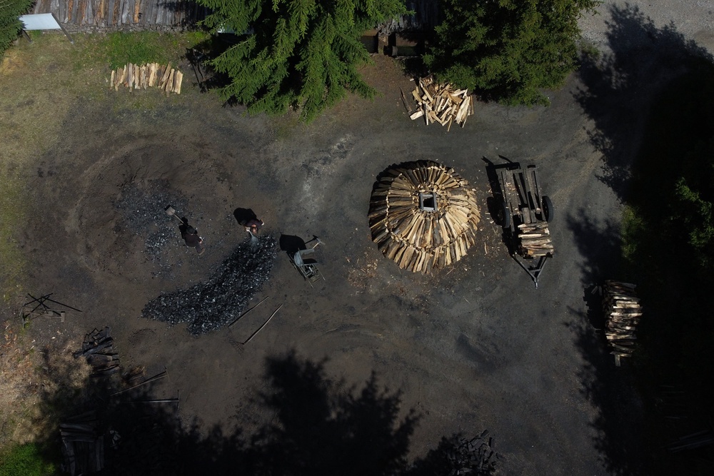 The traditional charcoal production site near Hasselfelde in Germany's Harz forest (Copyright 2026 The Associated Press. All rights reserved)