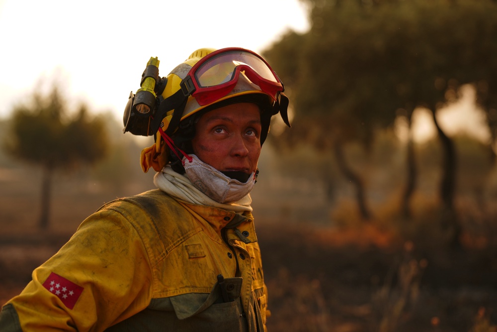 Firefighters battle a wildfire in San Martin de Valdeiglesias, west of Madrid (Copyright 2026 The Associated Press. All rights reserved)