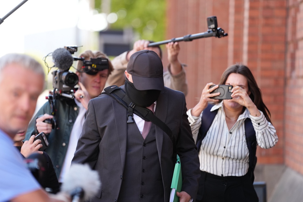 Funeral director Robert Bush arrives at Hull Crown Court (PA)