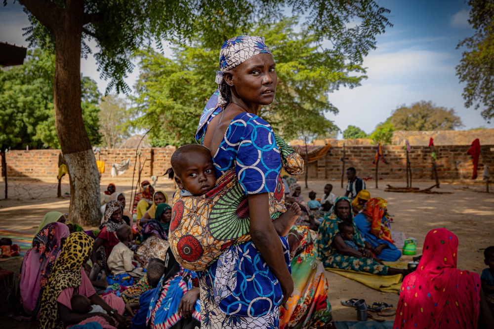 Sudanese refugee mothers camp in the courtyard of Birao’s only hospital in the CAR (Bel Trew)