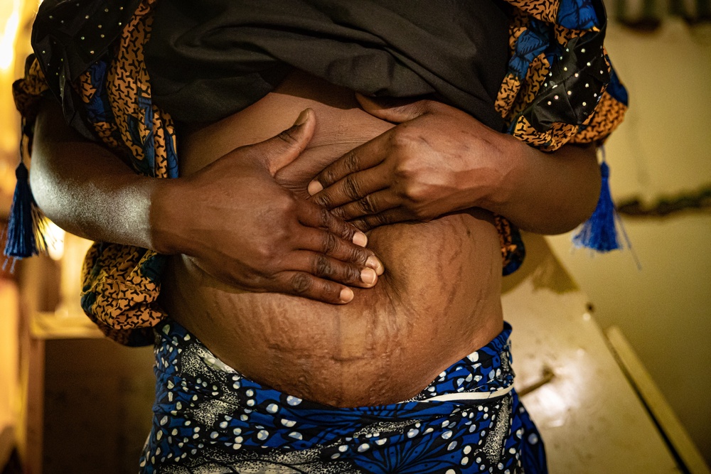 Blessing says she is still suffering from the aftermath of nearly dying giving birth (Bel Trew)