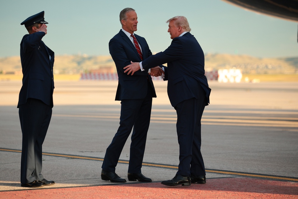 Donald Trump’s low approval ratings are making things difficult for John Thune and congressional Republican leaders (Getty)