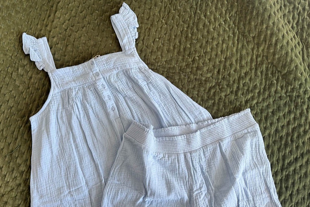 Keep cool in this floaty short set during the summer (Sarah Jones/The Independent)