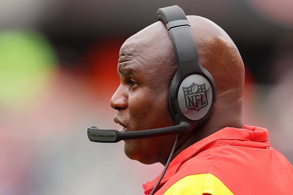 The son of Chiefs assistant coach Eric Bieniemy has been arrested and charged with the shooting of his mother, Mia Bieniemy (Getty)
