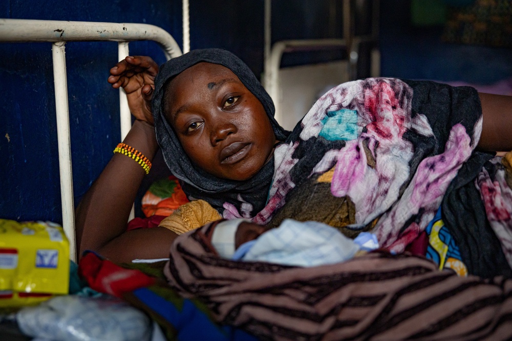 A refugee from Sudan at a health facility in the Central African Republic (Bel Trew/The Independent)