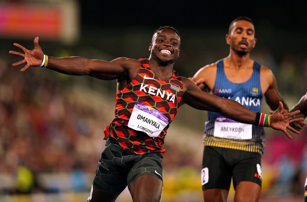 Kenya’s Ferdinand Omanyala is the defending Commonwealth Games men’s 100 metre champion (Mike Egerton/PA) (PA Archive)