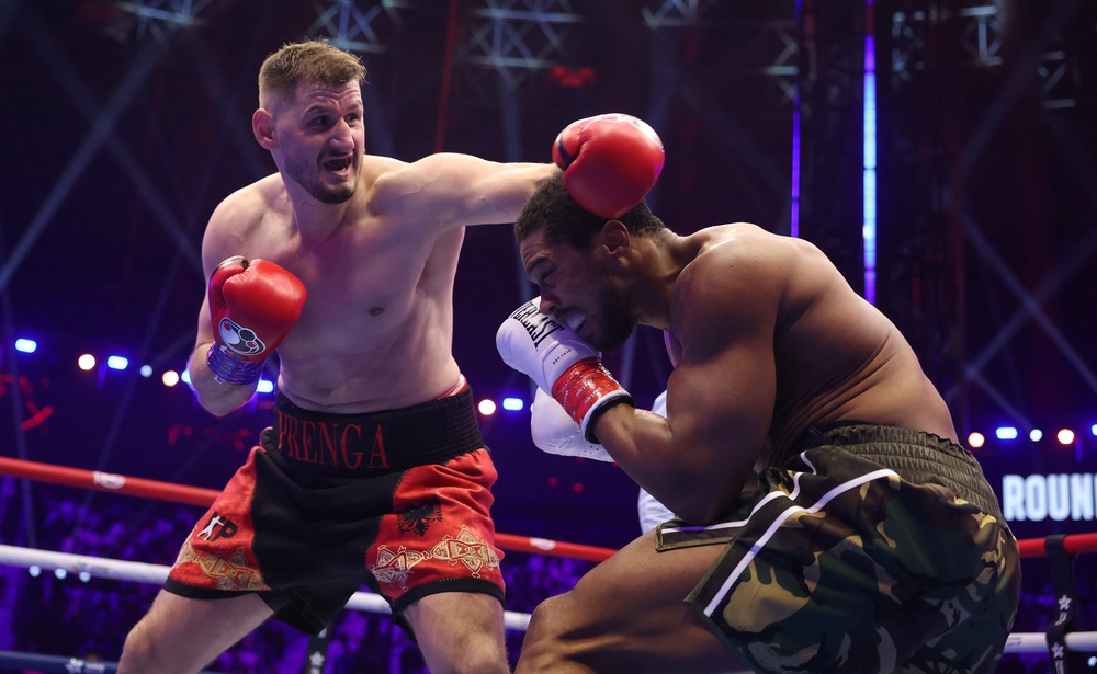 Joshua was dropped twice in the first round against Prenga (Getty)