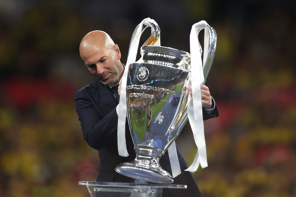 Zinedine Zidane won three consecutive Champions League crowns with Real Madrid (Getty)