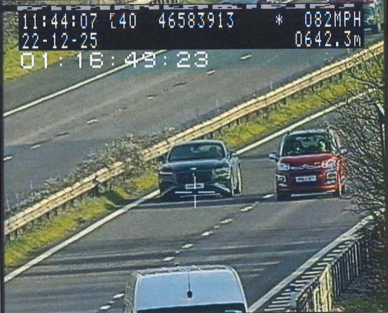 Richard Hammond speeding in his Bentley (West Mercia Police/PA)