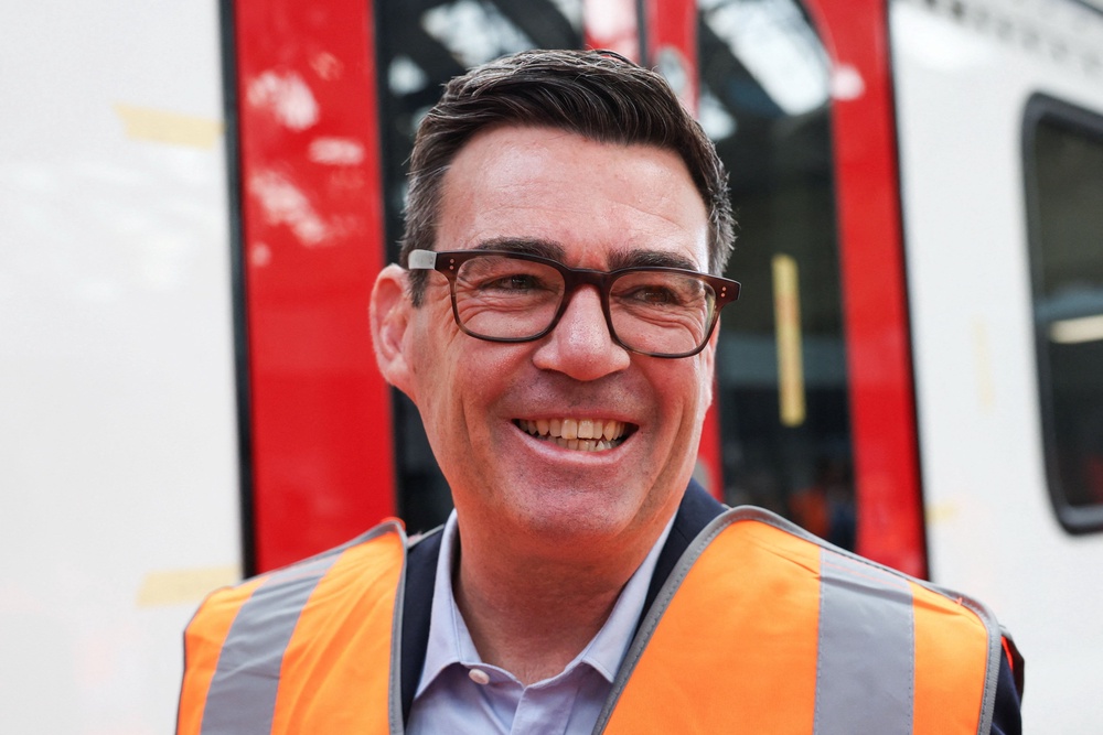 Prime minister Andy Burnham during a visit to Alstom Transport in Derby to unveil a change to the education system (PA Wire)