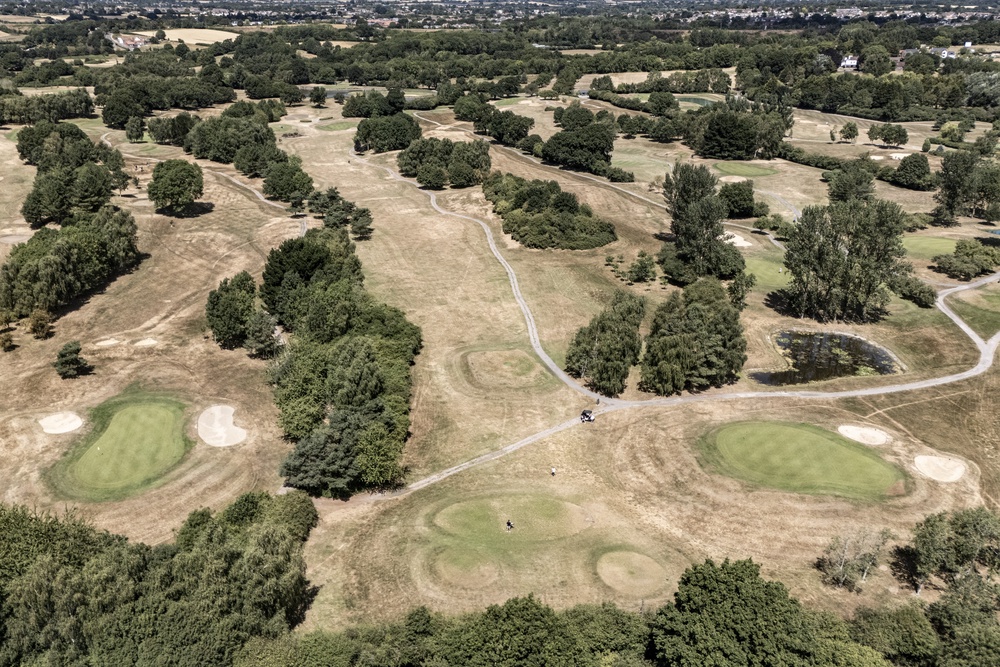 Dry fairways and parched fields surround the Kendleshire golf course, south Gloucester (Ben Birchall/PA) (PA Wire)